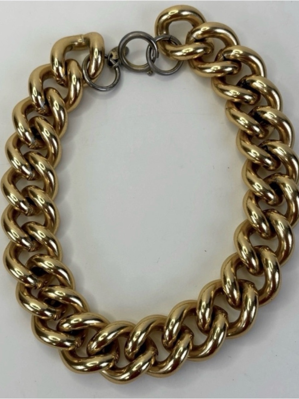 Vintage Edwin Pearl Gold Chunky Chain Necklace Statement Designer Jewelry